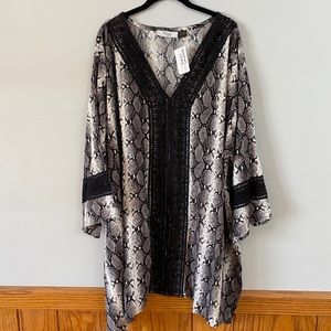 Snake Print Caftan Tunic 4X-5X